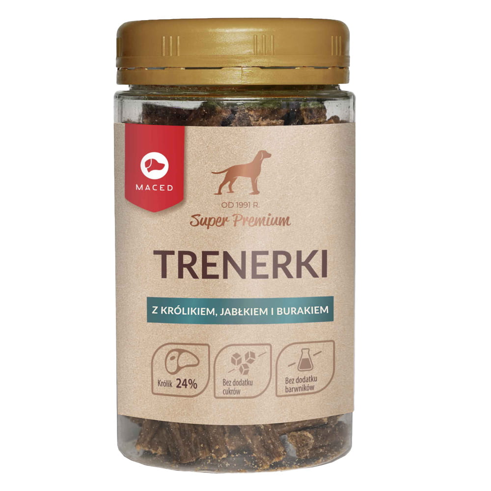 Maced smakołyki przysmak dla psa Trenerki KRÓLIK Z JABŁKIEM I BURAKIEM 150g
